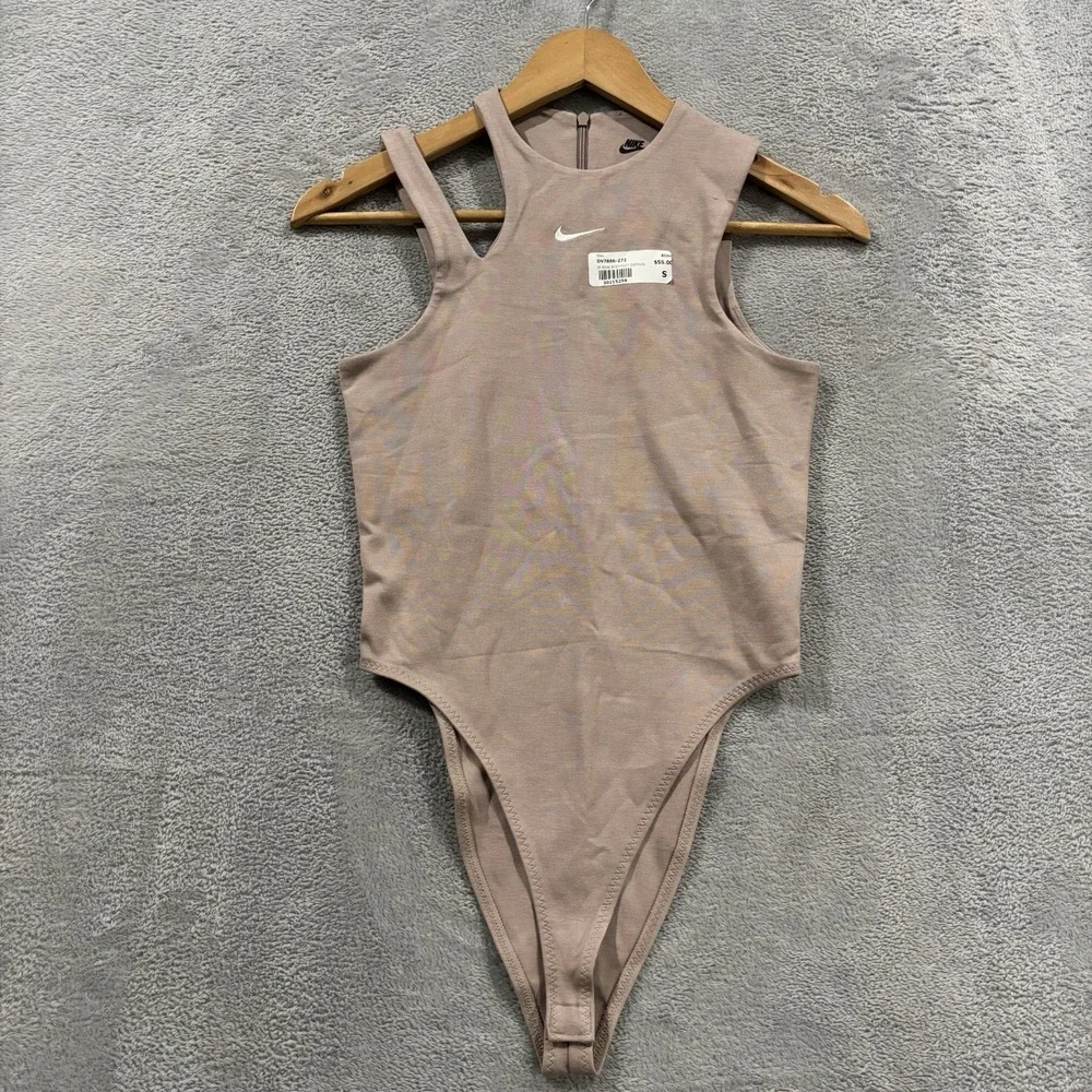 NWT Nike Bodysuit Tank Women's Small Dusty Pink One Piece DV7886-271
